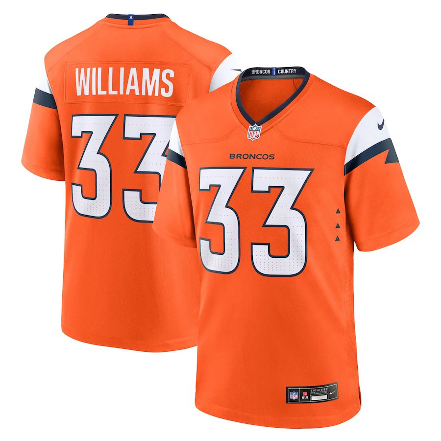 Men Denver Broncos #33 Javonte Williams Nike Orange Game NFL Jersey